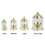 Akhand Diya with Glass and Brass Dome - Image 3